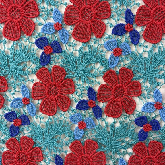 Draper James Striped Top Short Sleeve Embroidered Floral Size Small Boho, Casual - Picture 5 of 9